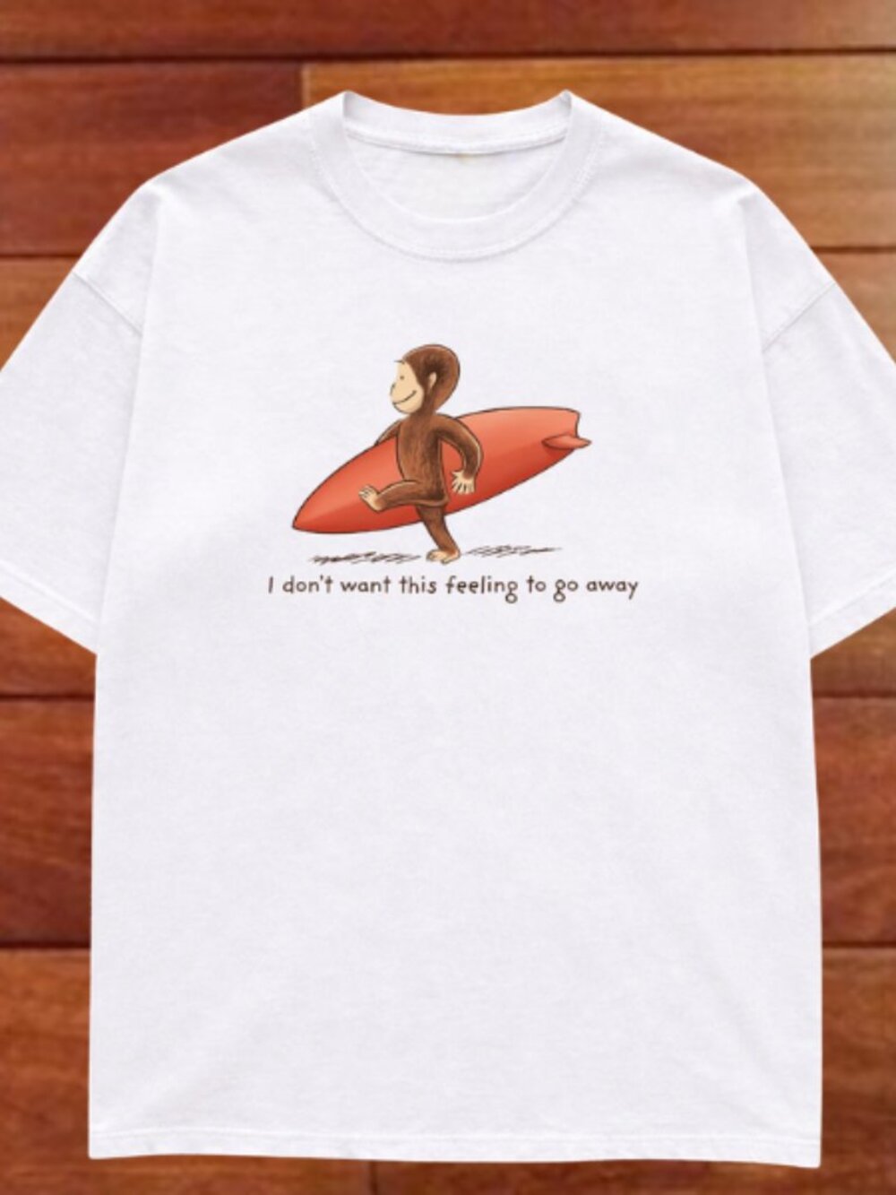 Retro Surfing Monkey Graphic Tee, Vintage Beach Vibe Cotton Shirt